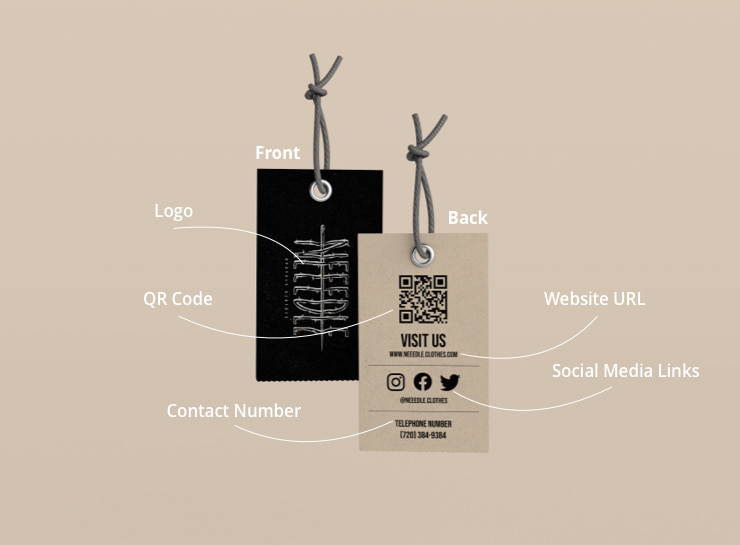 Swing tag layout for printing.