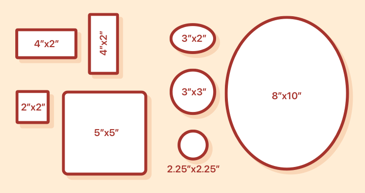 Common sticker sizes