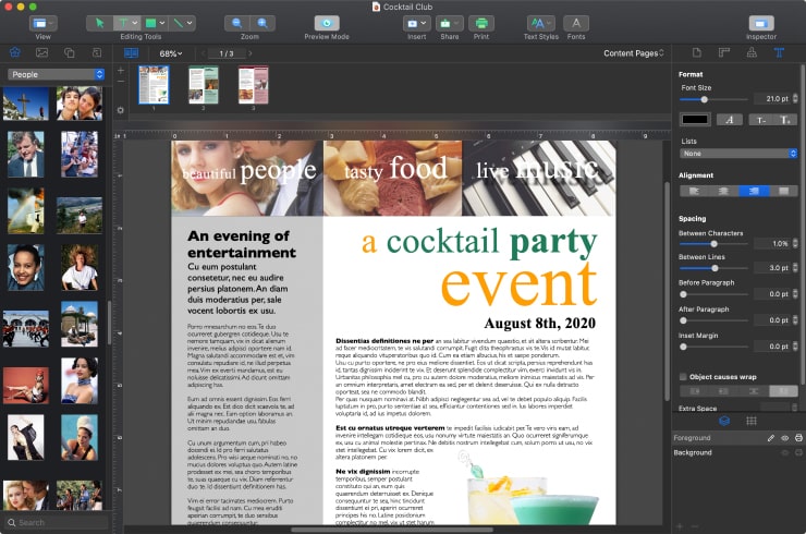 Bulletin designed in Swift Publisher