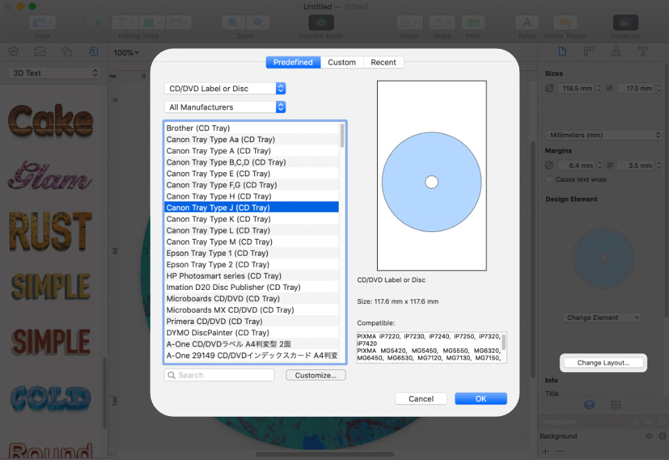 Supported CD trays for disc printing