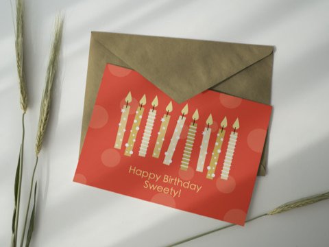 Birthday printable postcard.