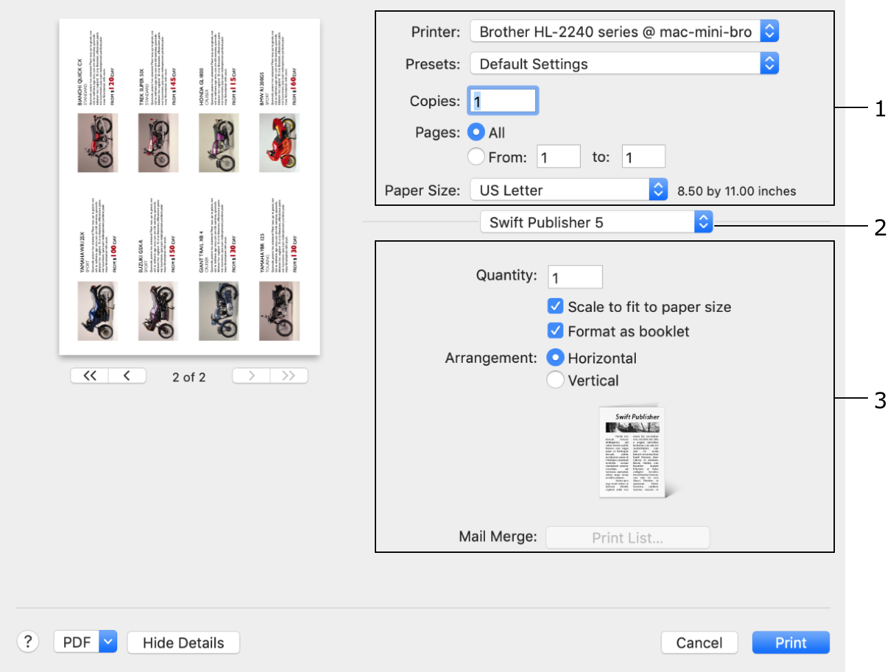 Print dialog extended